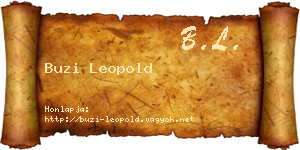 Buzi Leopold névjegykártya